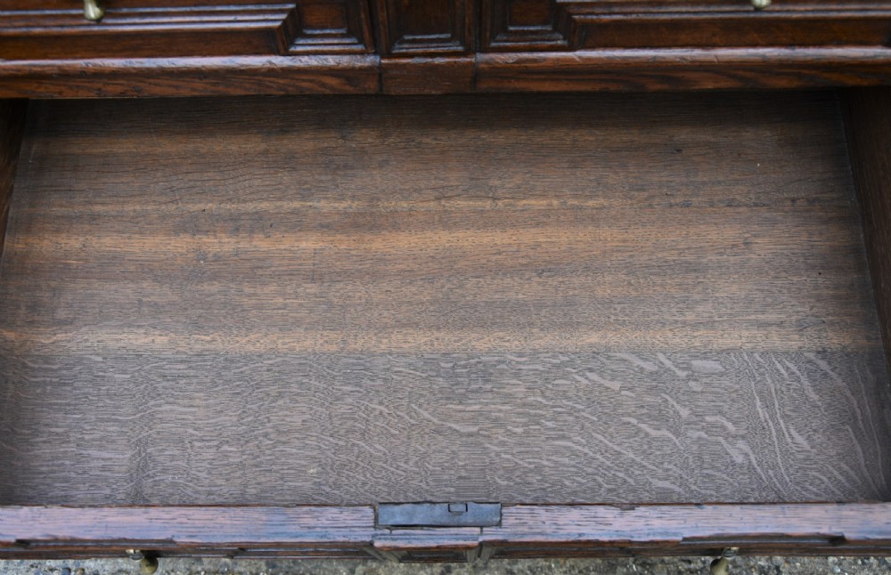 Excellent 17c Gothic Oak Geometric Chest Of Drawers With Secret Drawers, Small Proportions. View VI