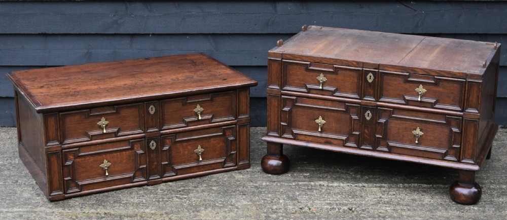 Excellent 17c Gothic Oak Geometric Chest Of Drawers With Secret Drawers, Small Proportions. View XX