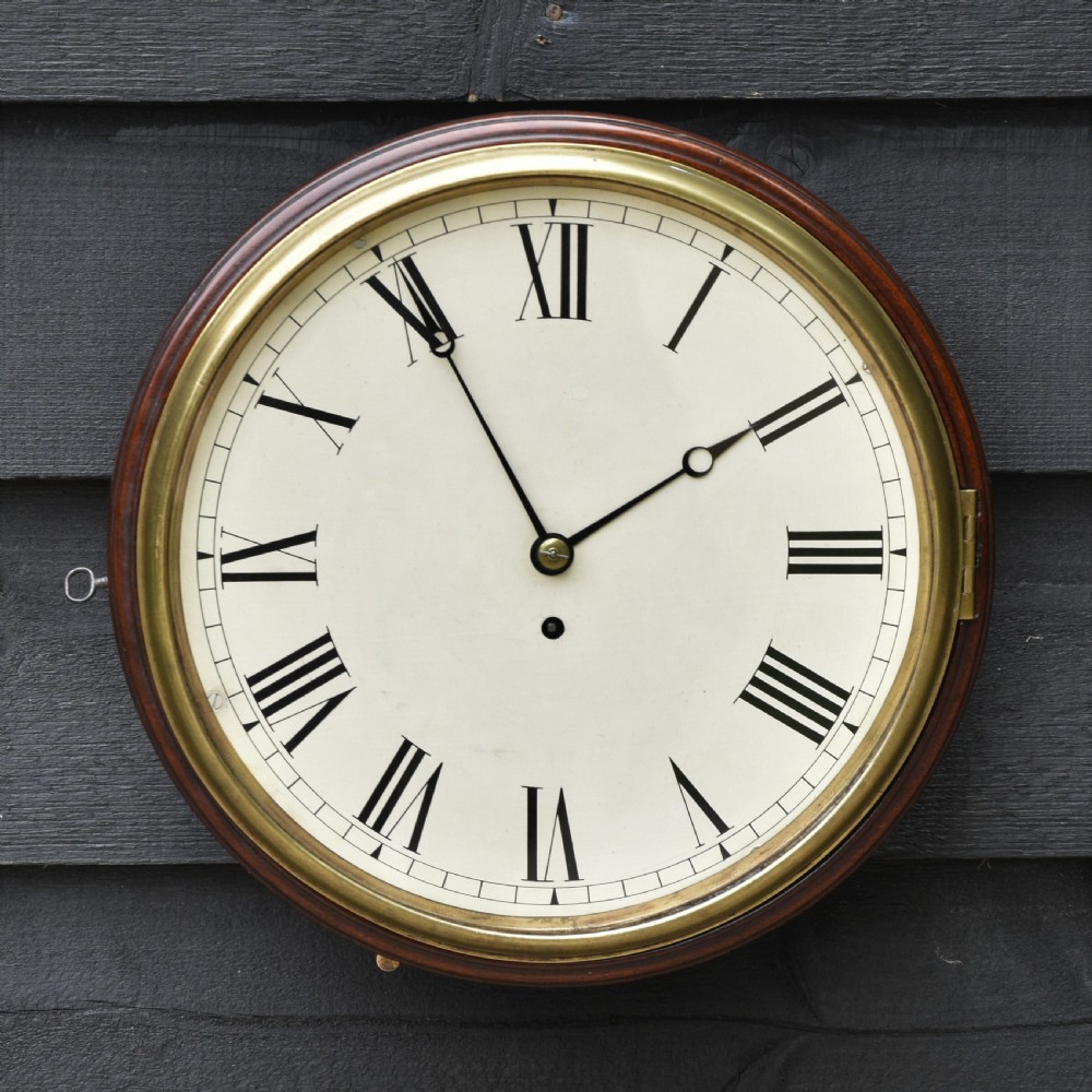 Excellent 19th Century Mahogany Fusee Dial Clock c.1820