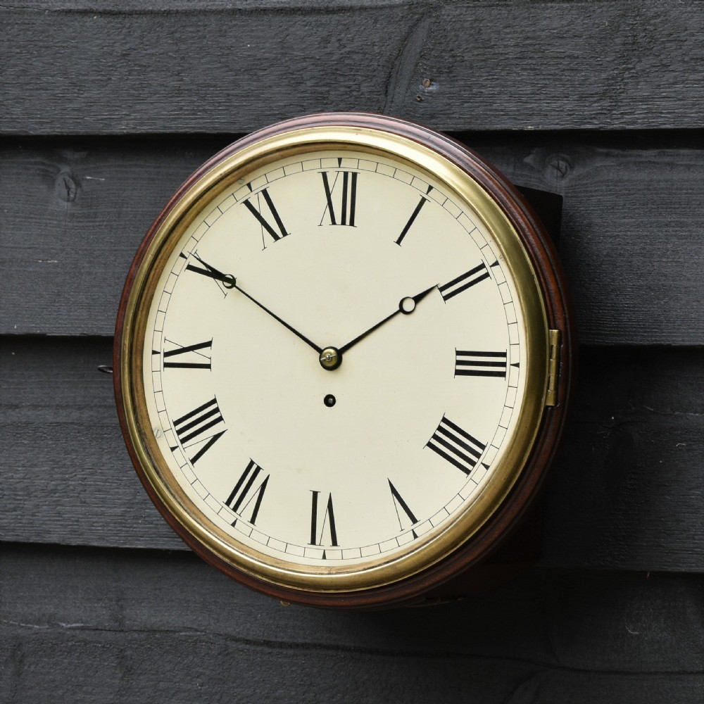 Excellent 19th Century Mahogany Fusee Dial Clock c.1820 View II