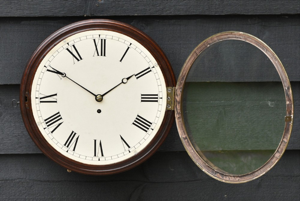 Excellent 19th Century Mahogany Fusee Dial Clock c.1820 View V