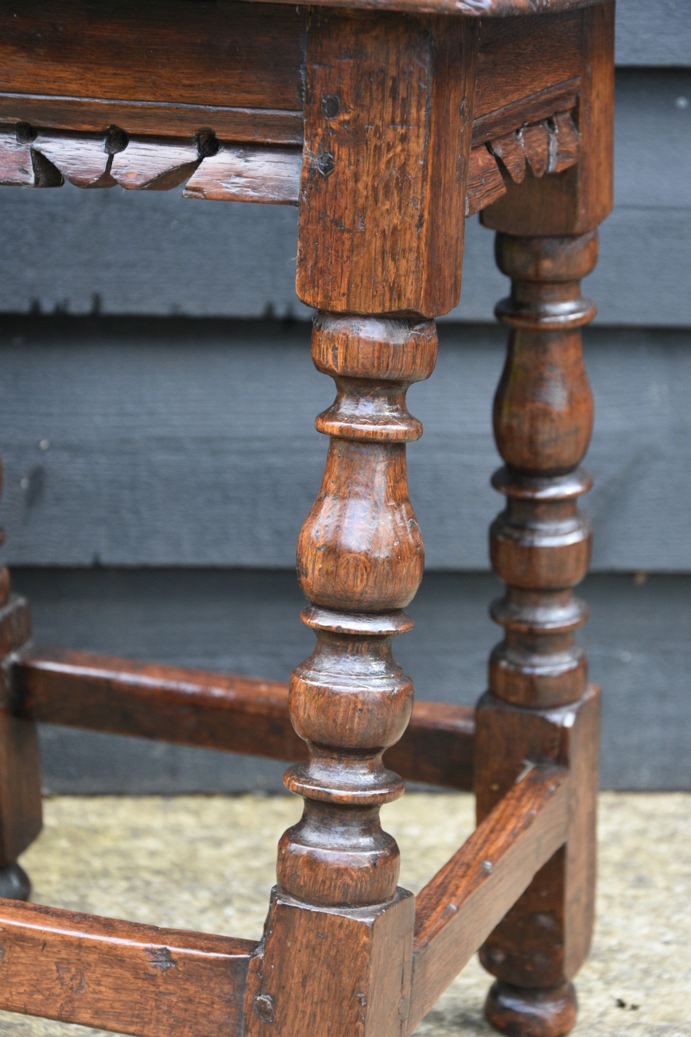 Lovely 17th Century Oak Joint Stool C1660-90. View V