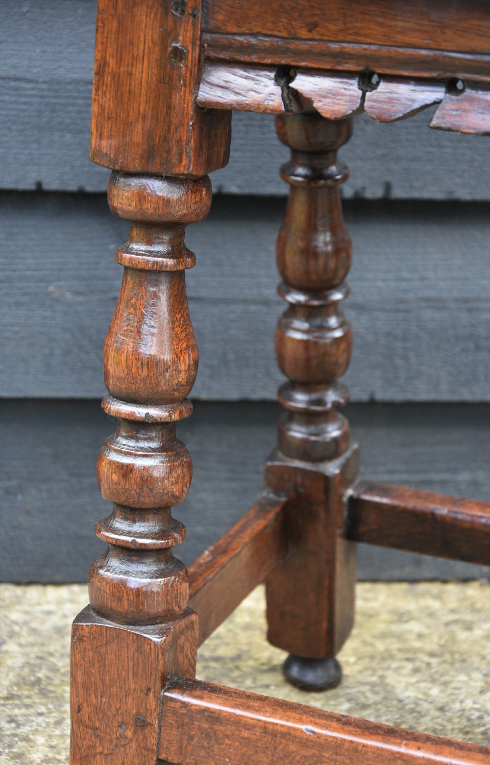Lovely 17th Century Oak Joint Stool C1660-90. View VI