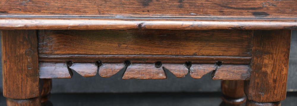 Lovely 17th Century Oak Joint Stool C1660-90. View VIII