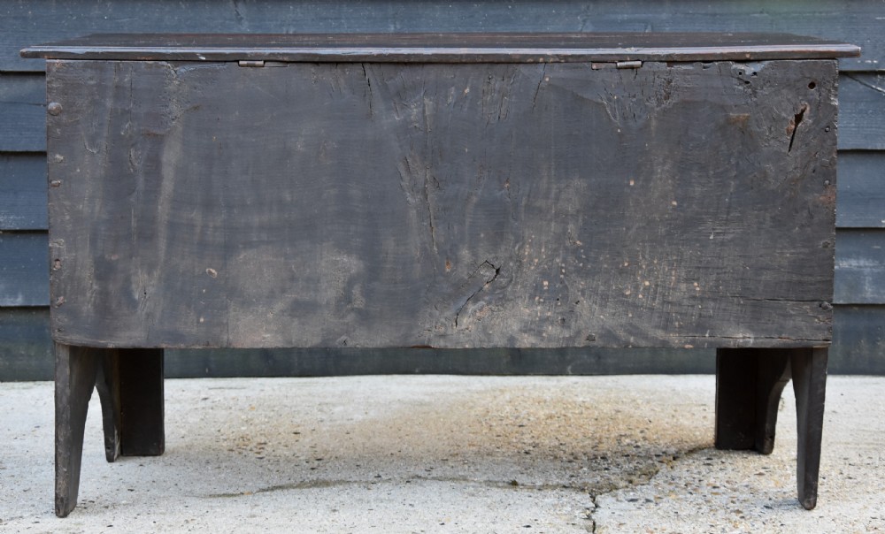 Lovely 18th Century Oak Coffer Box With Inlaid Panels. View III