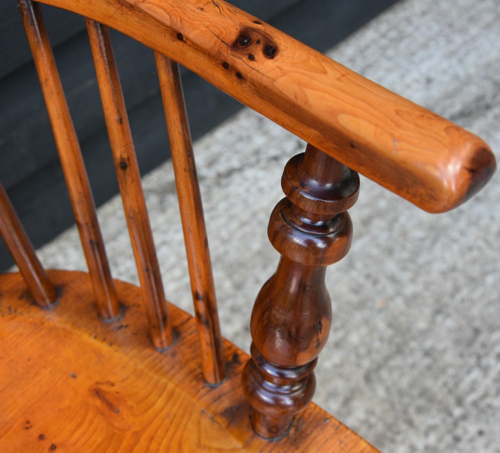 Superb Early 19th Century Yew & Elm Windsor Armchair, Georgian. View VII