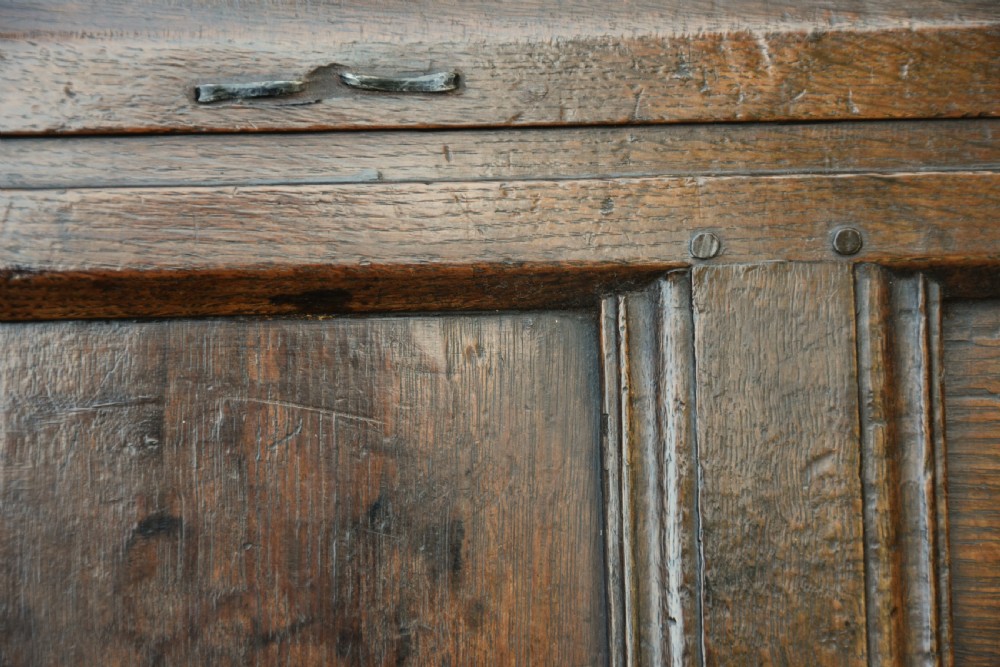 17th Century Oak Carved Coffer C1690. View IX