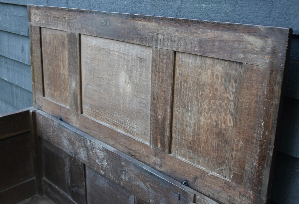 17th Century Oak Carved Coffer C1690. View XIII