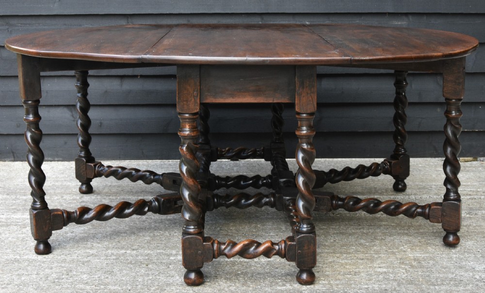 Outstanding Large Oak Double Gateleg Dining Table To Seat 8 People, 19th Century. View II