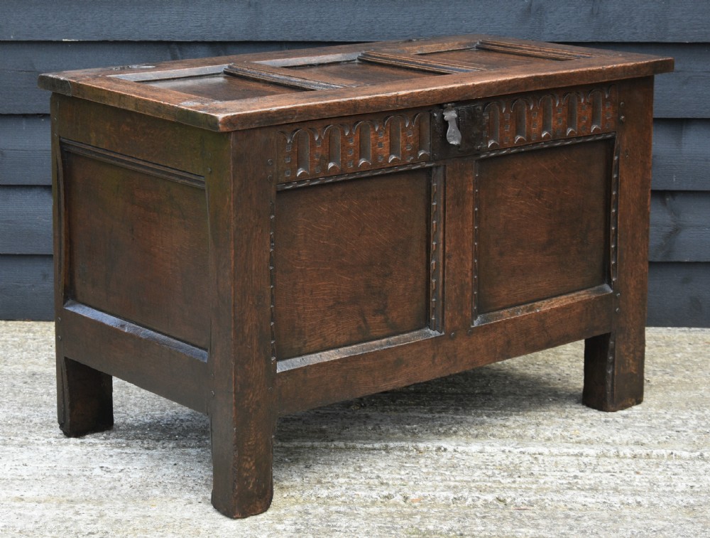 Superb 17th Century Oak Panelled Coffer C.1690.