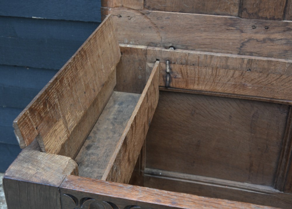 Superb 17th Century Oak Panelled Coffer C.1690. View XI