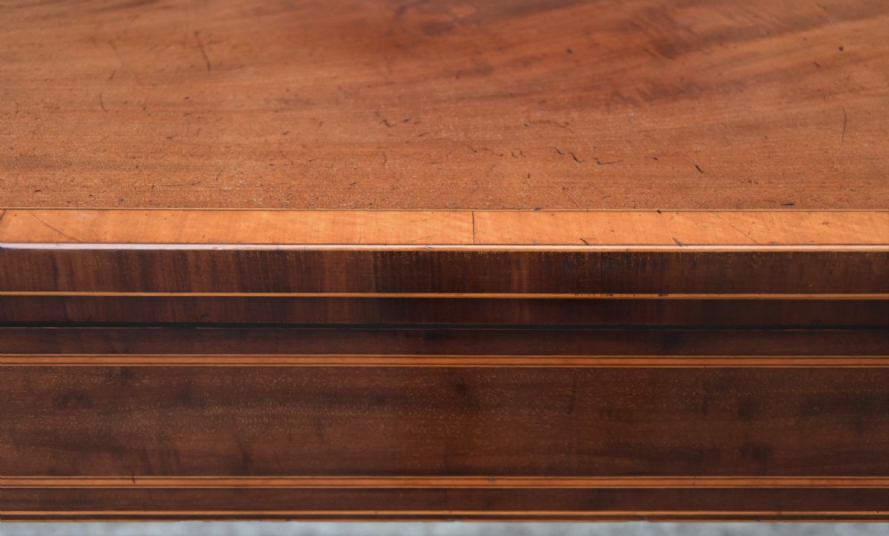 Georgian Mahogany Card Table, D-end With Satinwood Banding C.1800. Fine Quality. View X