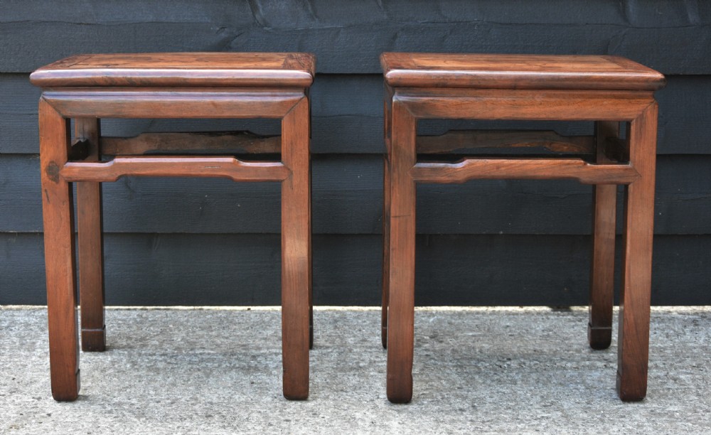 Lovely Pair Of Chinese Rosewood Side Tables C.1900 View V