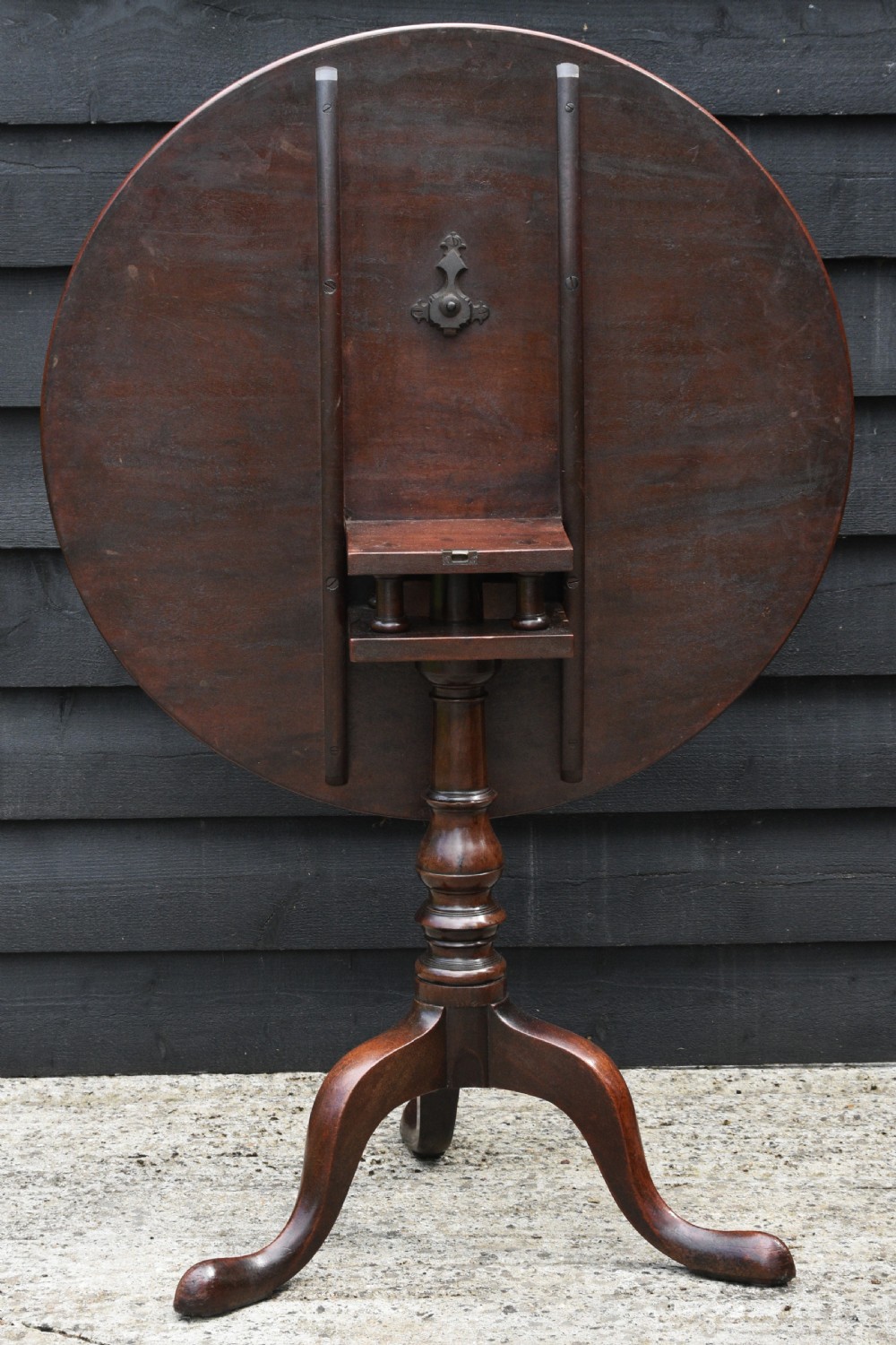Lovely Georgian Mahogany Tilt Top Birdcage Tea Table C.1760 View IV