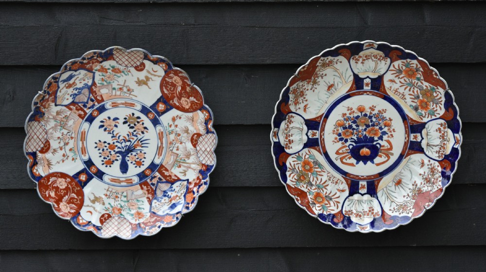 Impressive Matched Pair Of 19th Century Japanese Imari Chargers, Large Size, Superb Quality.