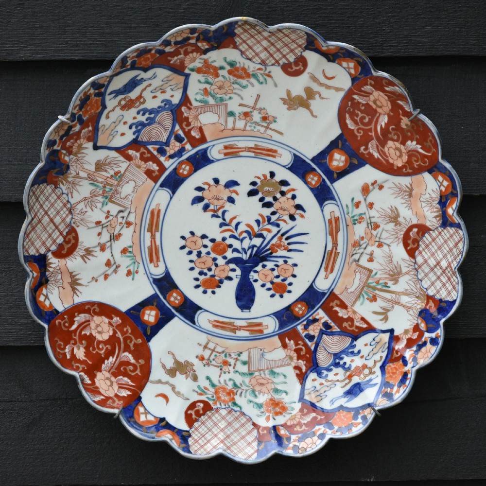 Impressive Matched Pair Of 19th Century Japanese Imari Chargers, Large Size, Superb Quality. View V