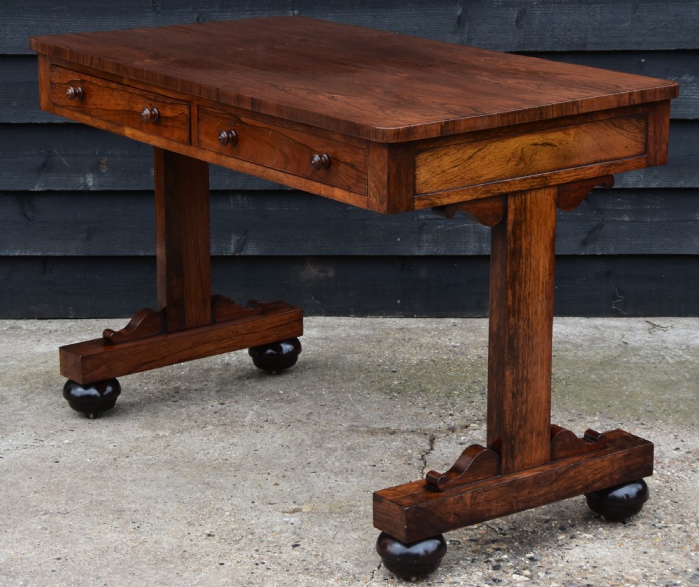 Regency Rosewood Library Desk, Excellent Quality C.1820. View V