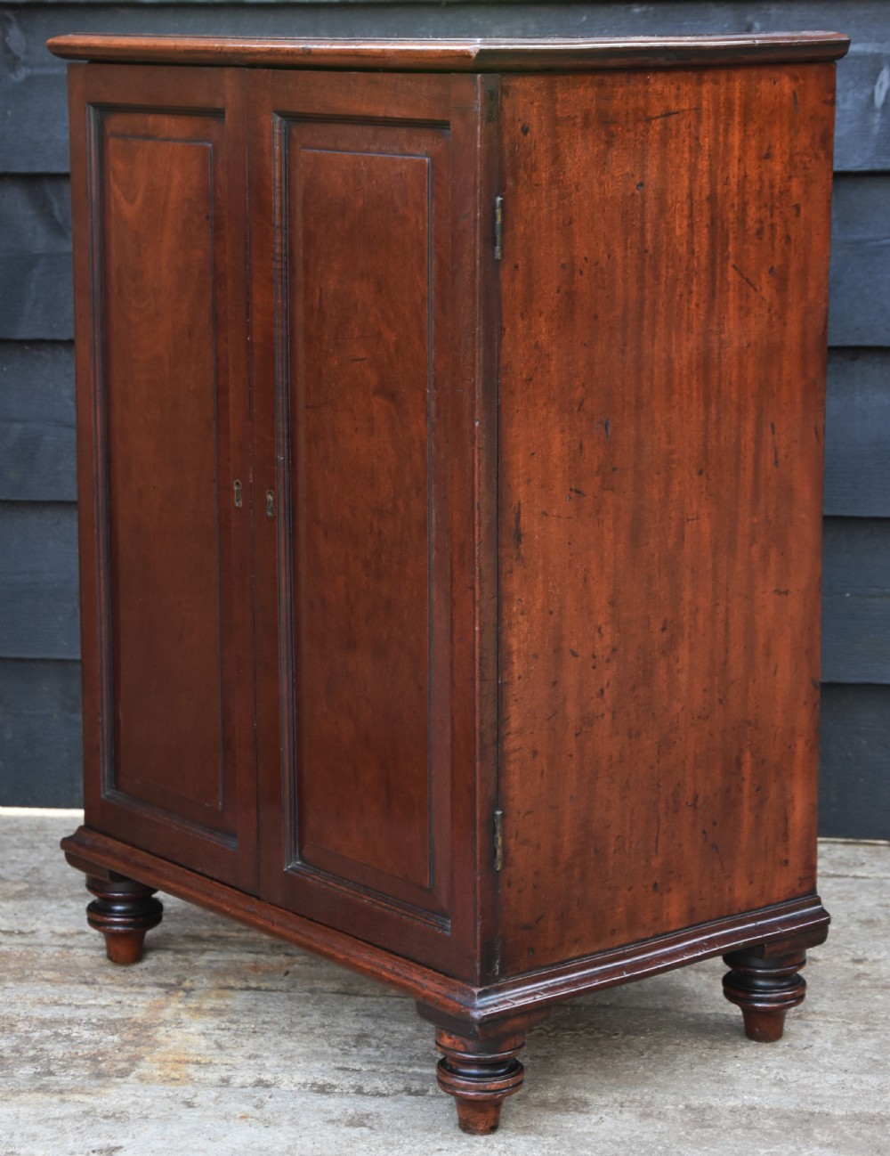 Georgian Mahogany Low Cupboard, Small Proportions, With Internal Drawers.