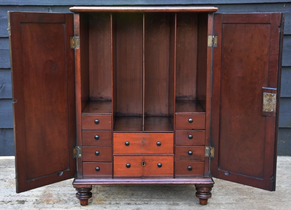 Georgian Mahogany Low Cupboard, Small Proportions, With Internal Drawers. View V