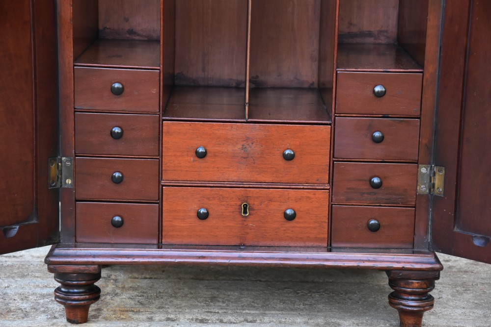 Georgian Mahogany Low Cupboard, Small Proportions, With Internal Drawers. View VI
