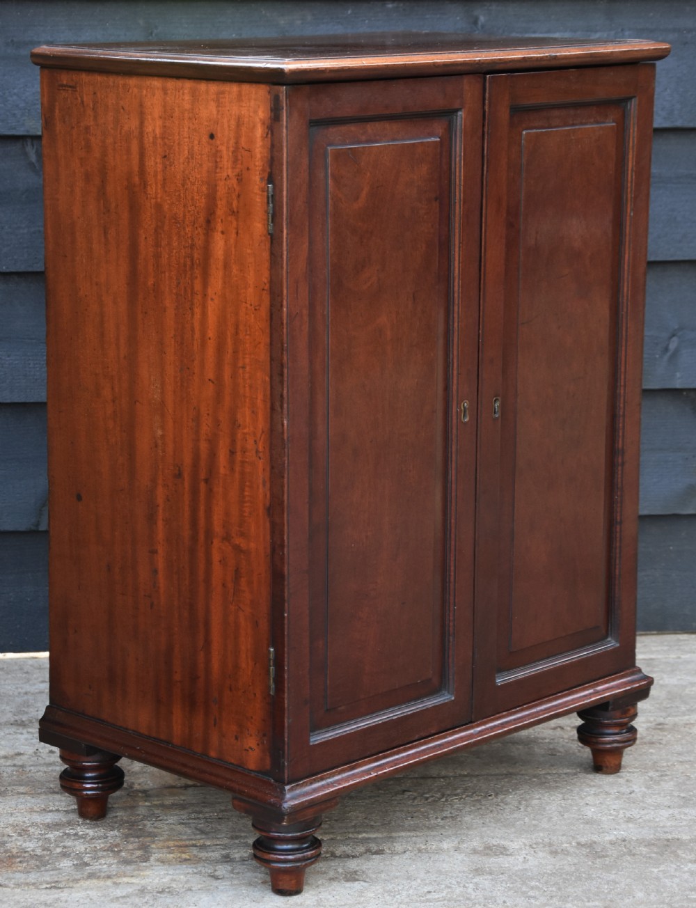 Georgian Mahogany Low Cupboard, Small Proportions, With Internal Drawers. View VIII