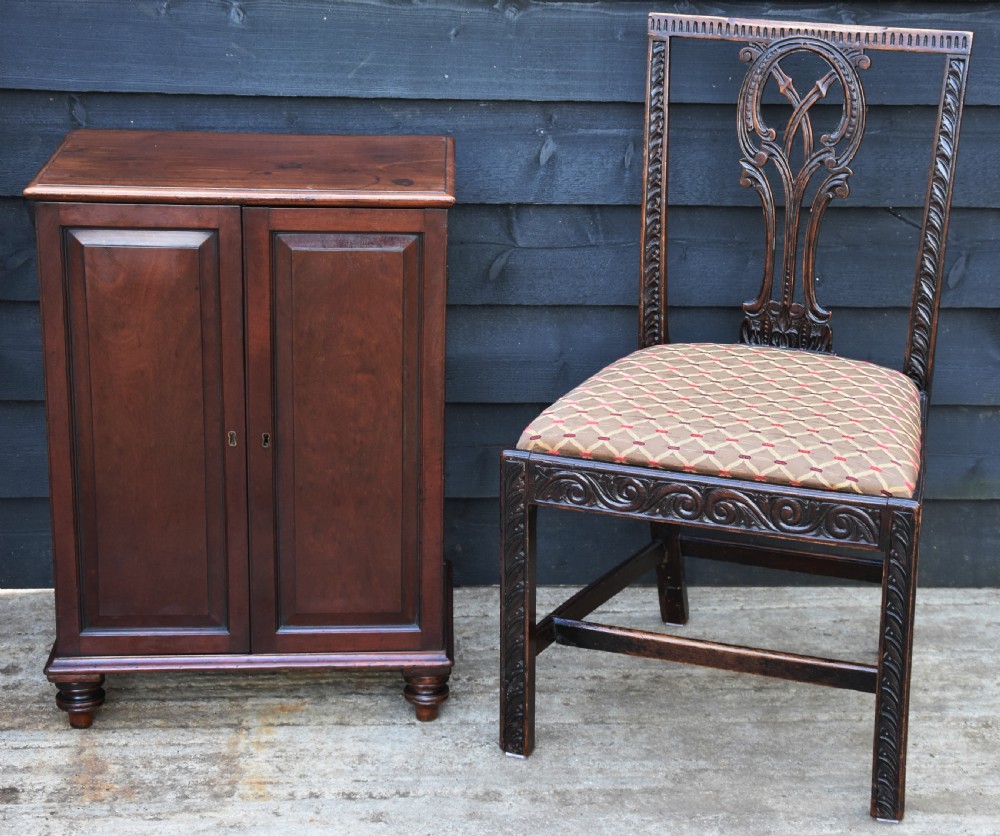 Georgian Mahogany Low Cupboard, Small Proportions, With Internal Drawers. View X