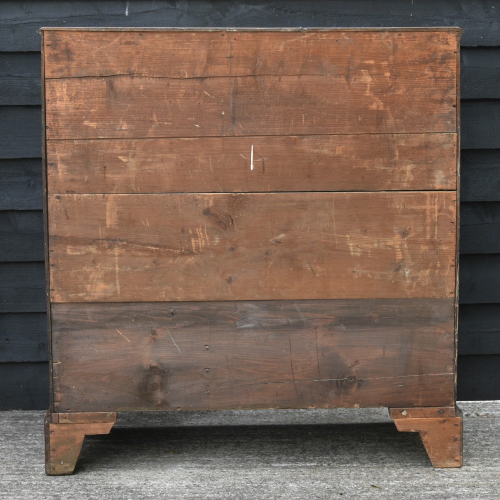 Handsome Georgian Oak Chest Of Drawers C.1780, Light Oak With Mahogany Cross-banding. View IX