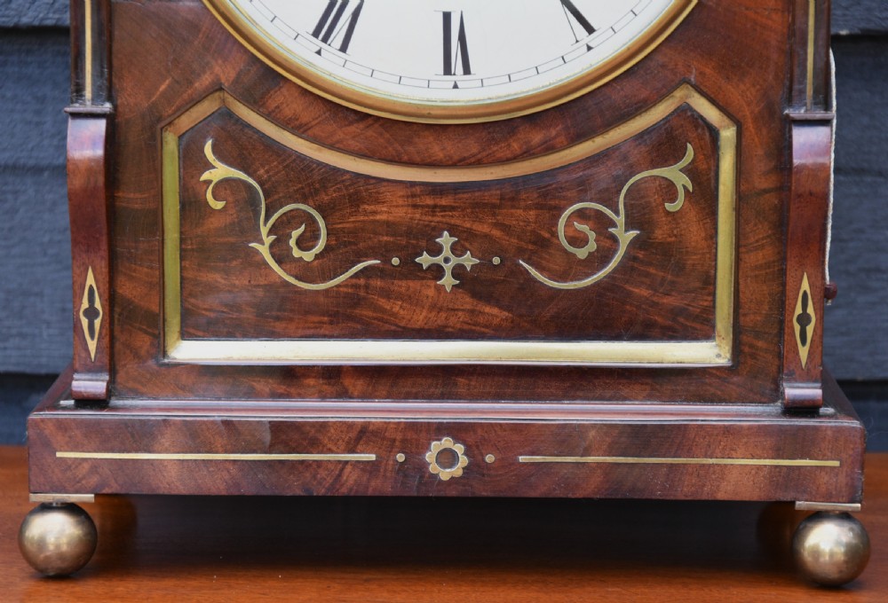 Fine Quality Regency Mahogany Bracket Clock, London, Fusee Movement. View VII