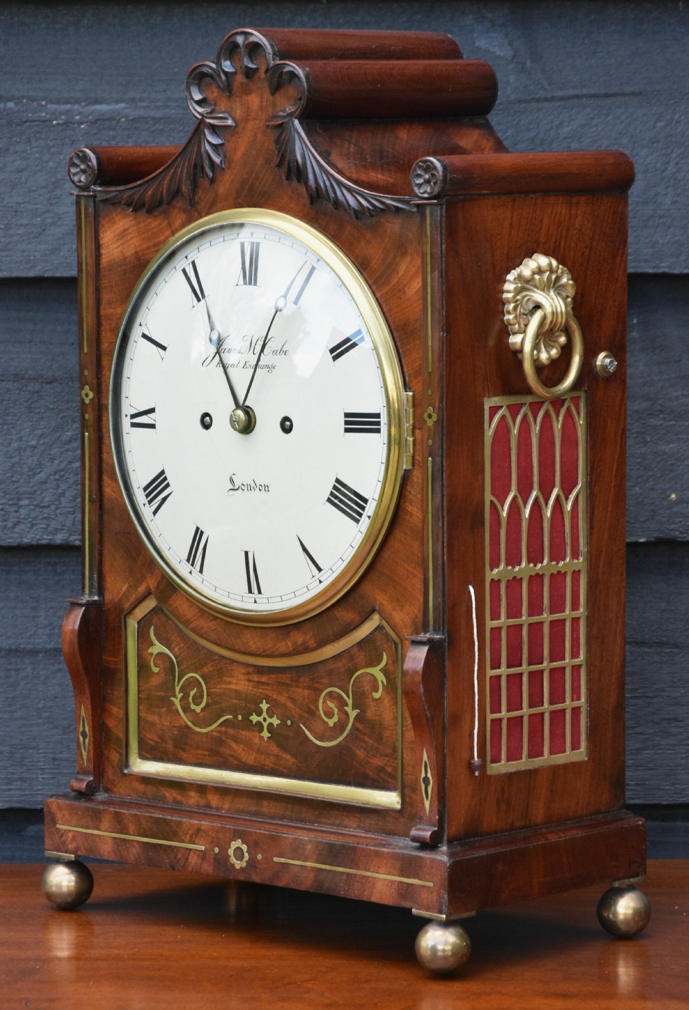 Fine Quality Regency Mahogany Bracket Clock, London, Fusee Movement. View VIII