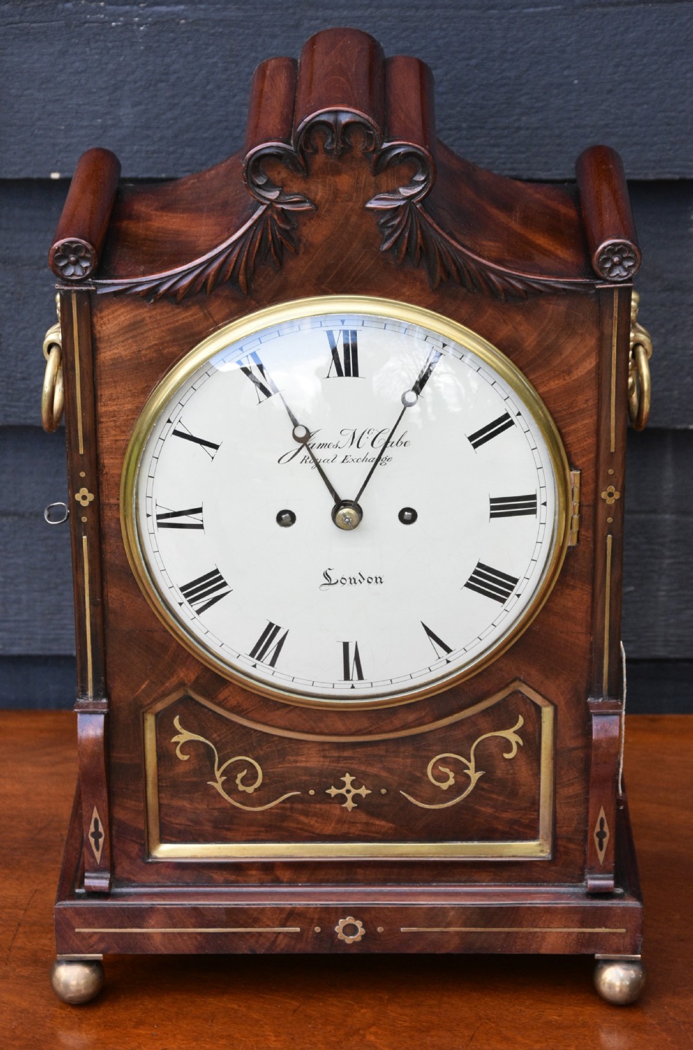 Fine Quality Regency Mahogany Bracket Clock, London, Fusee Movement. View X