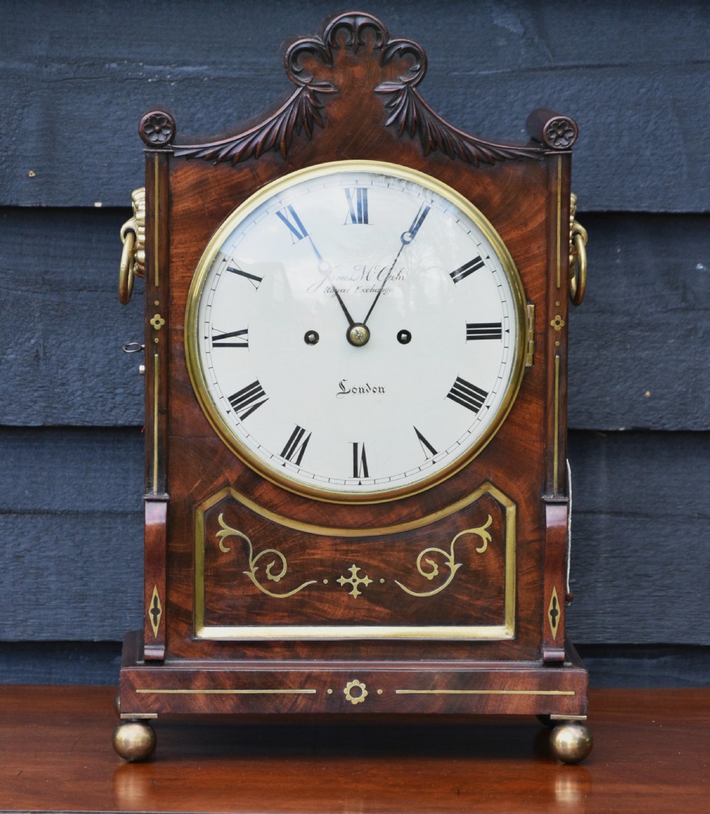 Fine Quality Regency Mahogany Bracket Clock, London, Fusee Movement. View XI