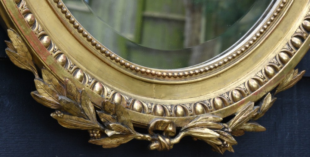 Superb Large 19th Century French Gilt Oval Mirror, Fine Quality C.1880 View IV