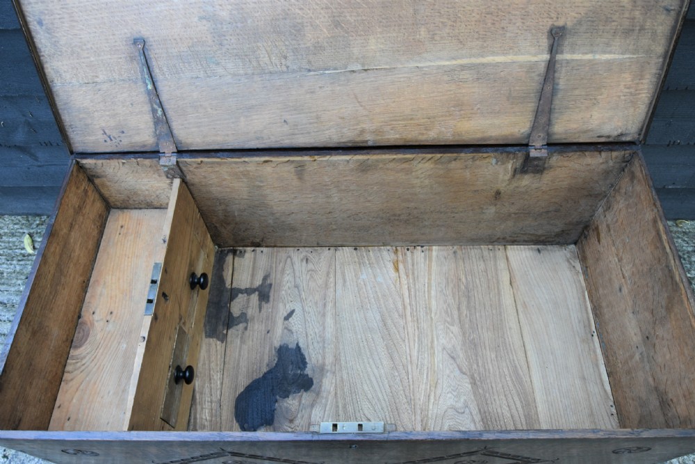 Lovely 18th Century Oak Box, Mule Chest, Small Proportions, C.1720. View III