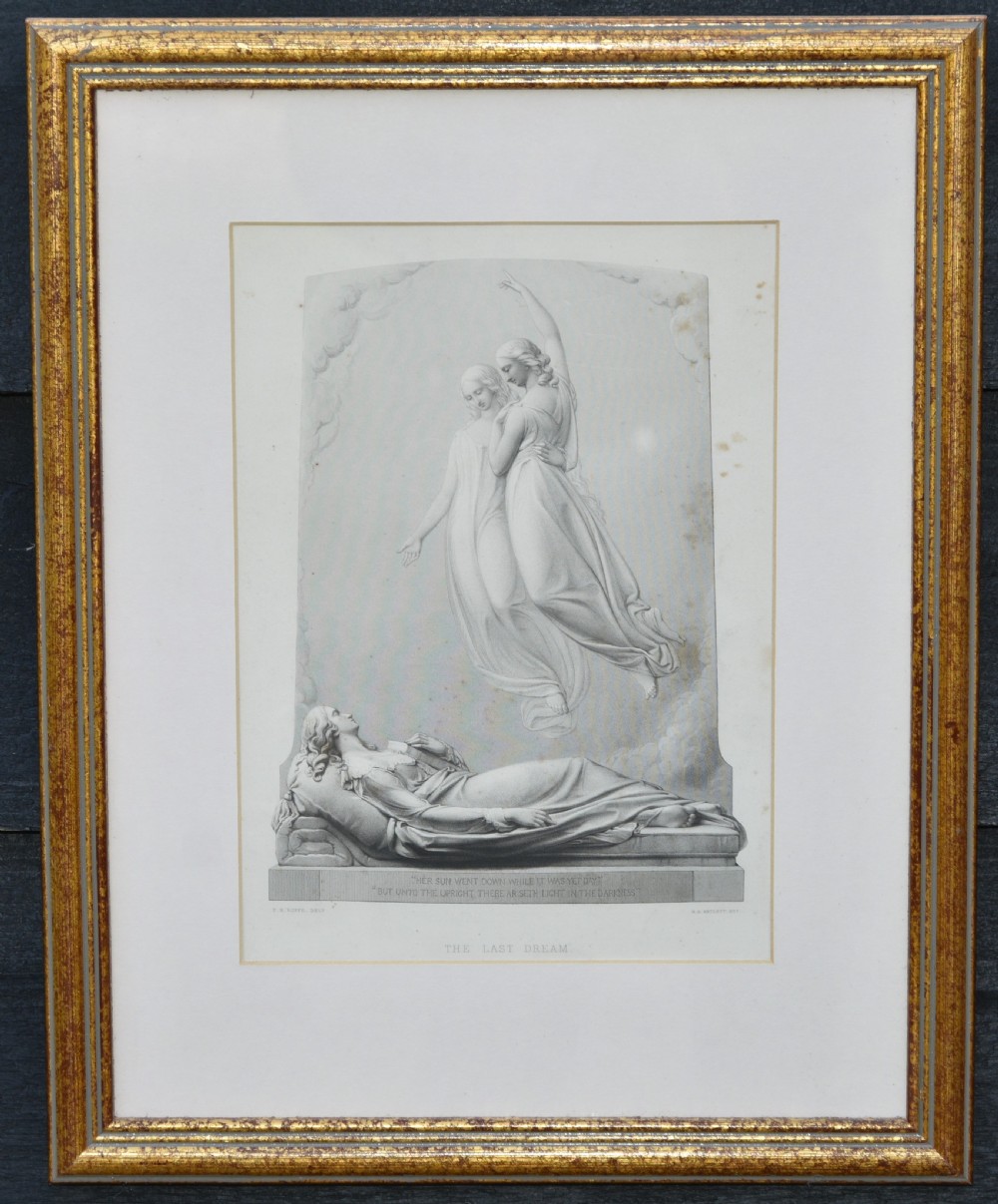 19th Century Classical Engraving, The Last Dream, Engraved By F R Roffe.