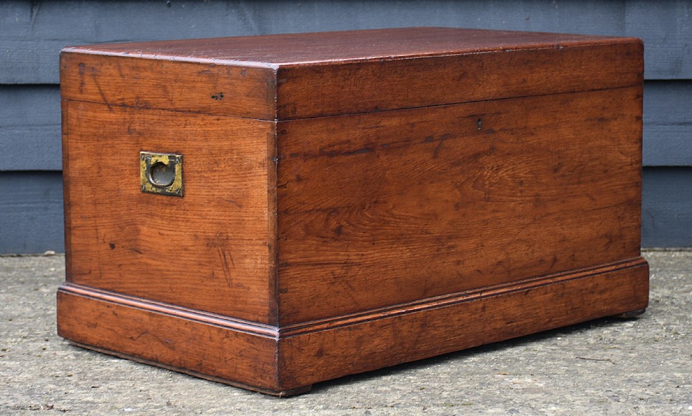 Lovely Victorian Teak Box Trunk C.1860