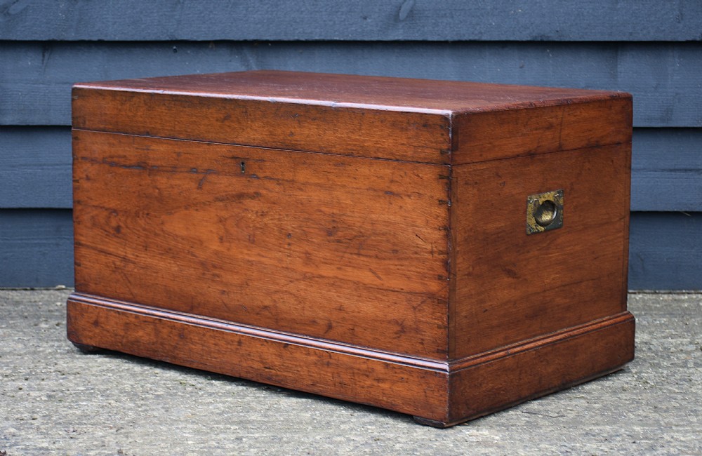 Lovely Victorian Teak Box Trunk C.1860 View II
