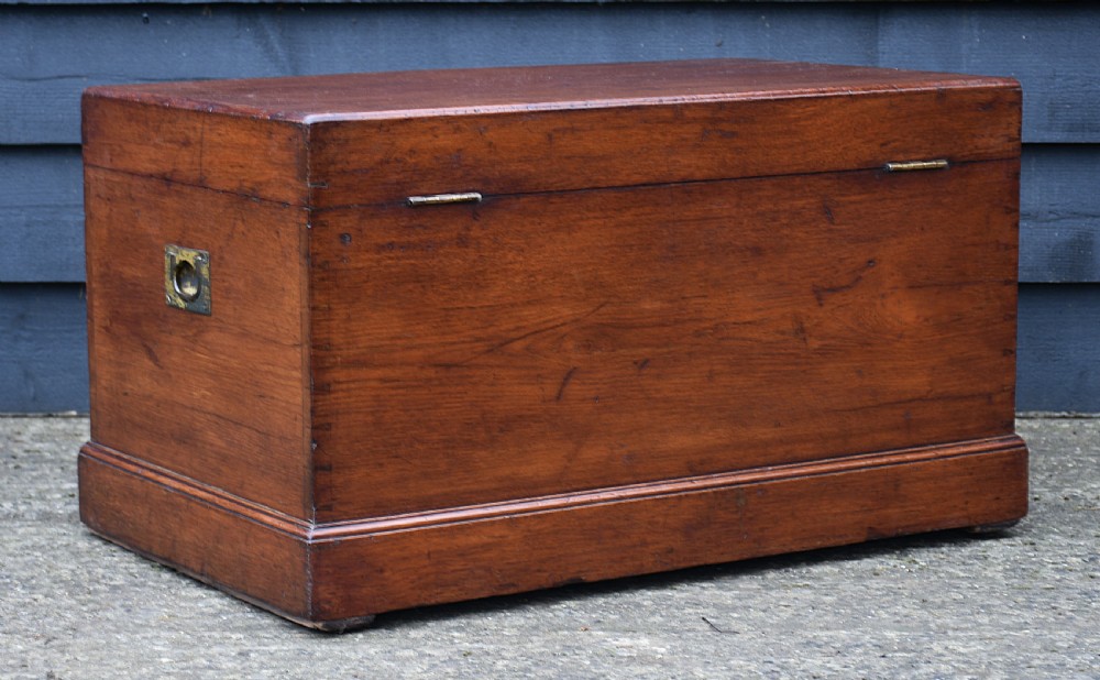 Lovely Victorian Teak Box Trunk C.1860 View III