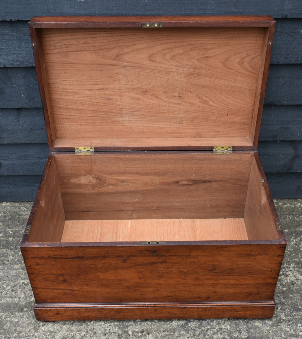 Lovely Victorian Teak Box Trunk C.1860 View V