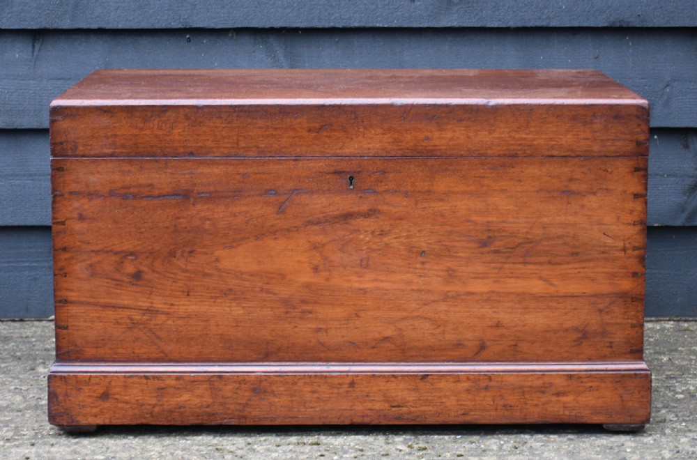 Lovely Victorian Teak Box Trunk C.1860 View VIII