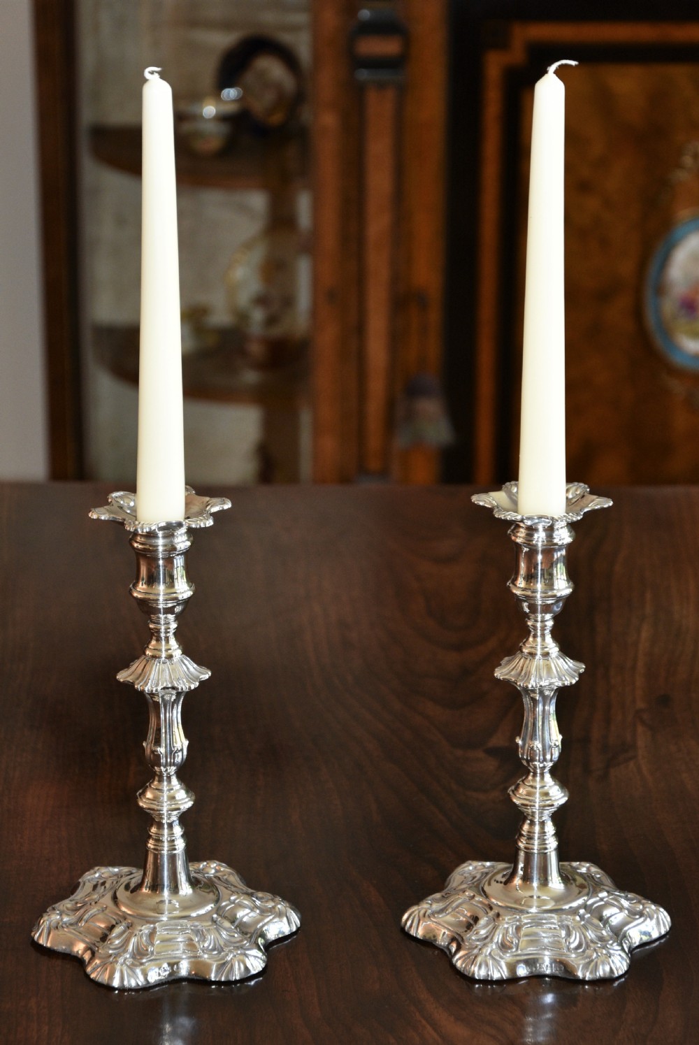 Stunning Pair Of Silver Candlesticks, Early 19th Century, Hallmarked Sheffield.