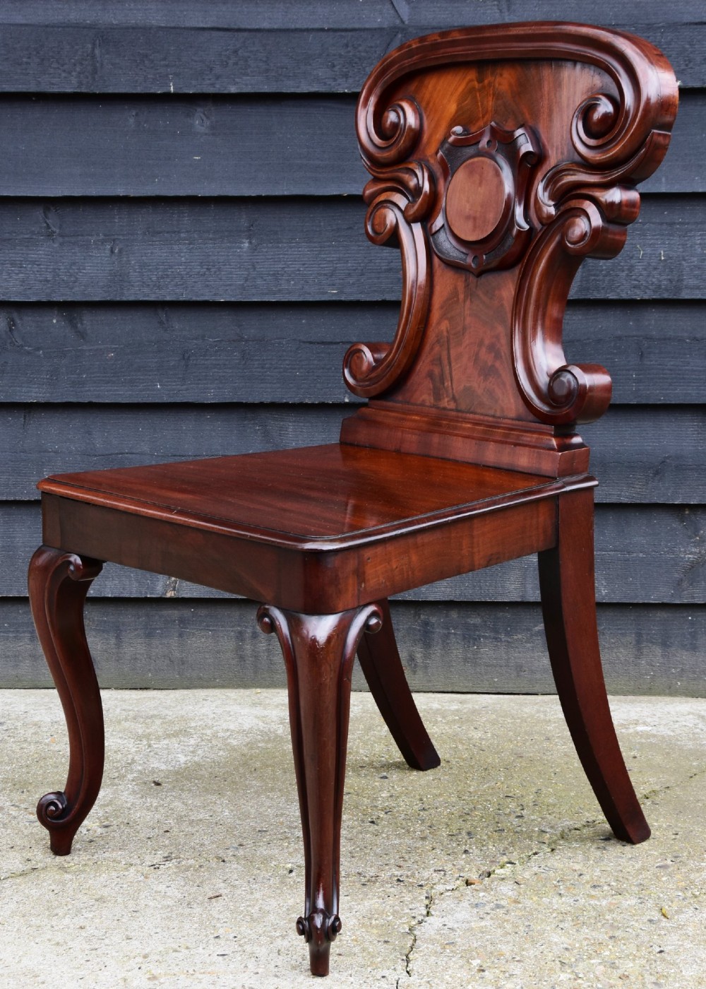 Outstanding Large 19th Century Mahogany Hall Chair C.1830 View III
