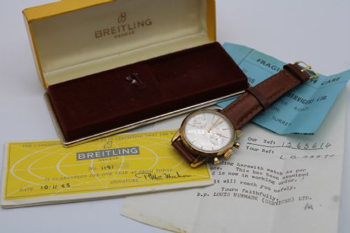 BREITLING CHRONOGRAPH GENVE REF 1191 VINTAGE MANUAL WIND WRIST WATCH C1963 - ADDITIONAL PHOTO 1