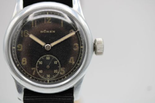 BUREN DH GERMAN MILITARY WATCH WWII 1940S AUTHENTIC 35MM VINTAGE MANUAL WIND TOOL WATCH - ADDITIONAL PHOTO 5