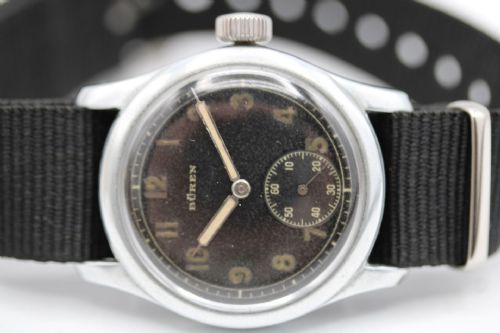 BUREN DH GERMAN MILITARY WATCH WWII 1940S AUTHENTIC 35MM VINTAGE MANUAL WIND TOOL WATCH - ADDITIONAL PHOTO 6