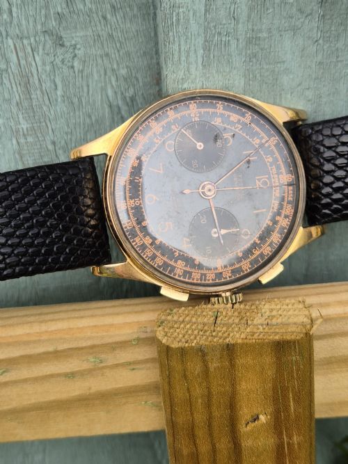 VINTAGE TITUS 18K GOLD CHRONOGRAPH 1950S CLASSIC WATCH - ADDITIONAL PHOTO 1