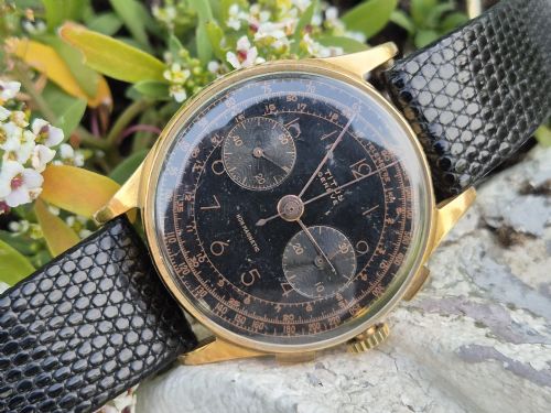 VINTAGE TITUS 18K GOLD CHRONOGRAPH 1950S CLASSIC WATCH - ADDITIONAL PHOTO 2