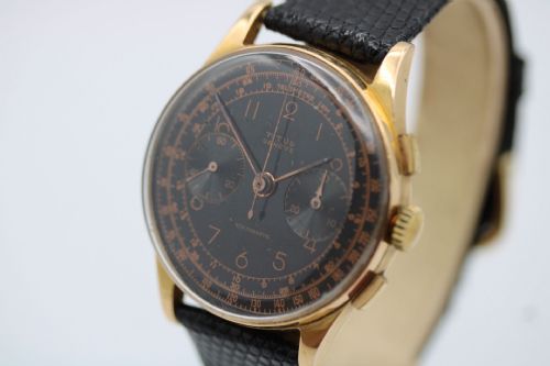 VINTAGE TITUS 18K GOLD CHRONOGRAPH 1950S CLASSIC WATCH - ADDITIONAL PHOTO 4