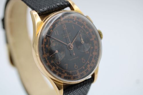 VINTAGE TITUS 18K GOLD CHRONOGRAPH 1950S CLASSIC WATCH - ADDITIONAL PHOTO 6