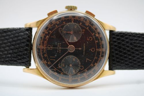 VINTAGE TITUS 18K GOLD CHRONOGRAPH 1950S CLASSIC WATCH - ADDITIONAL PHOTO 10