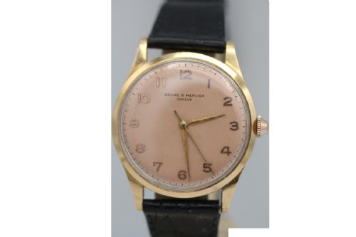 BAUME MERCIER VINTAGE 1950S 18CT YELLOW GOLD SALMON DIAL MANUAL WIND WATCH - ADDITIONAL PHOTO 19